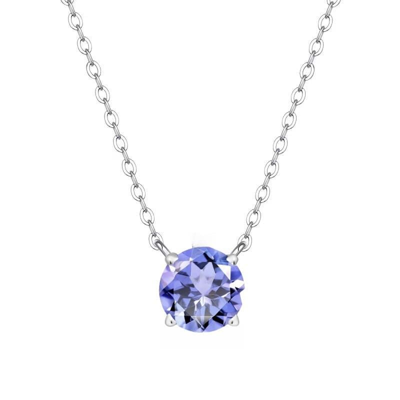 1 Carat Round Cut Birthstone Solitaire Pendant Necklace for Her