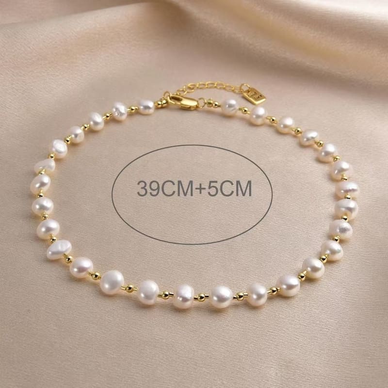 Elegant Spacer Beads Cultured Freshwater Pearl Necklace