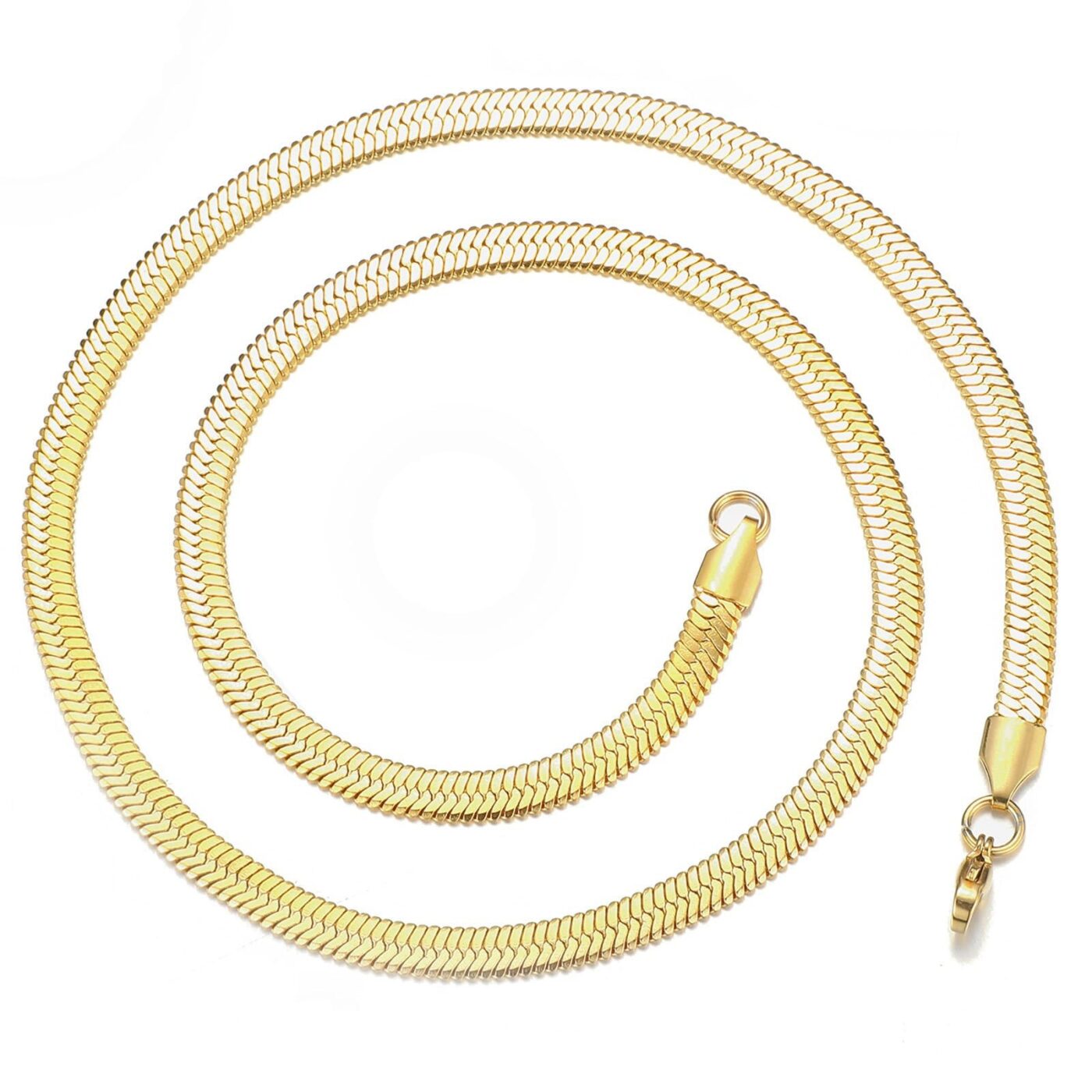 6 High Quality Gold Plated Herringbone Necklace Chains Bulk