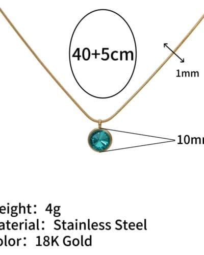 Delicate 18K Gold Plated Family Birthstone Necklace Pendant