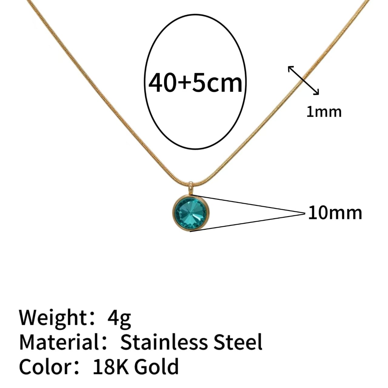 Delicate 18K Gold Plated Family Birthstone Necklace Pendant