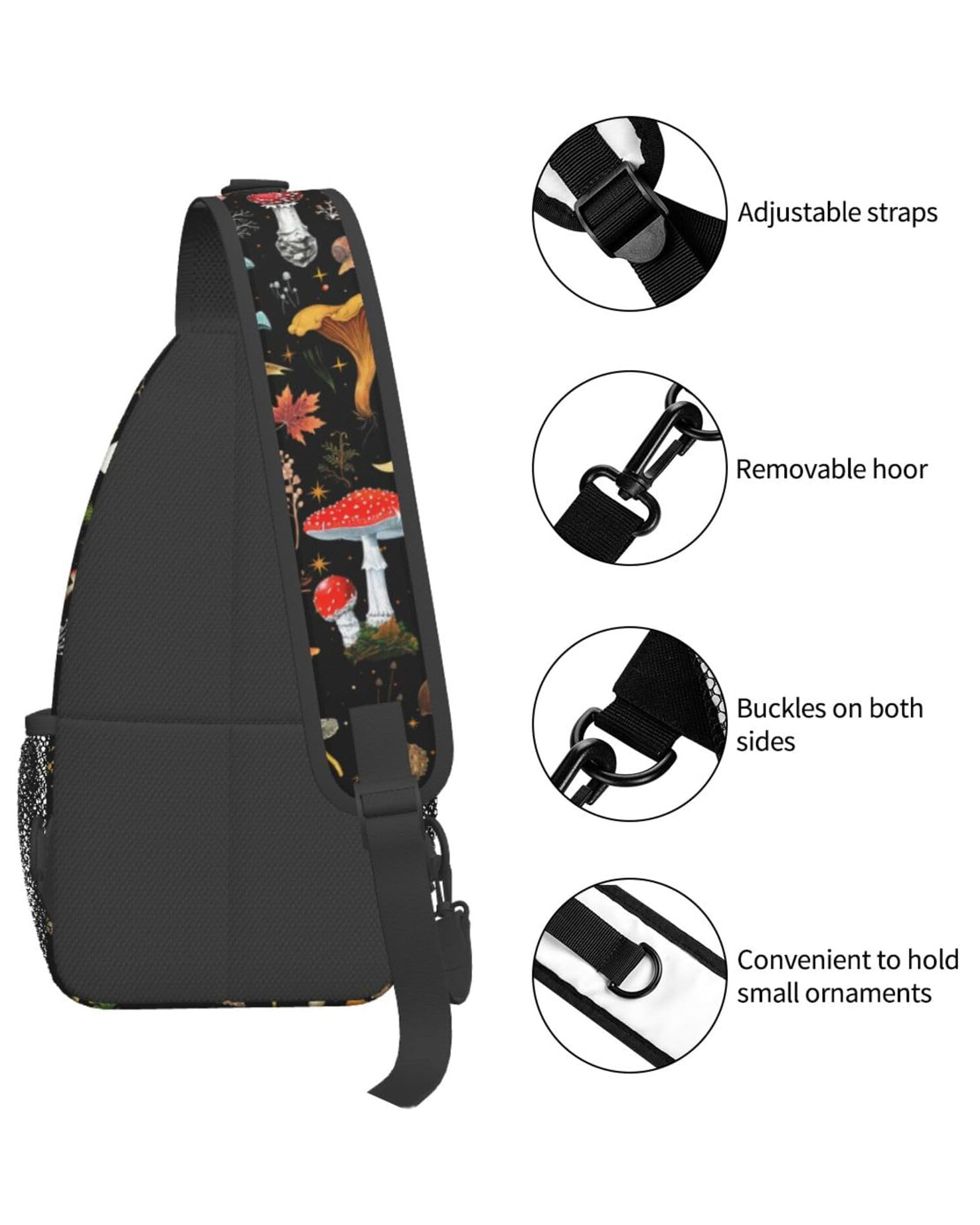 Designer Crossbody Sling Bag For Ladies Vintage Mushroom Backpack - Afbeelding 5