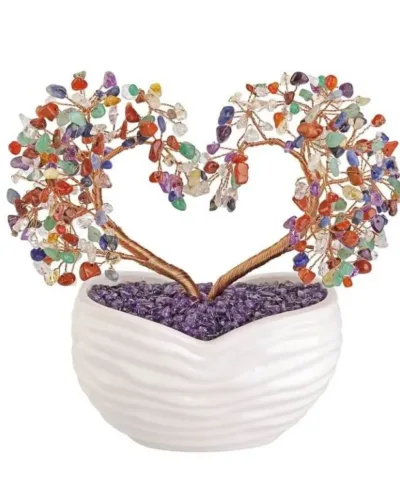 Crushed Stones Heart Amethyst Crystal Trees Bulk