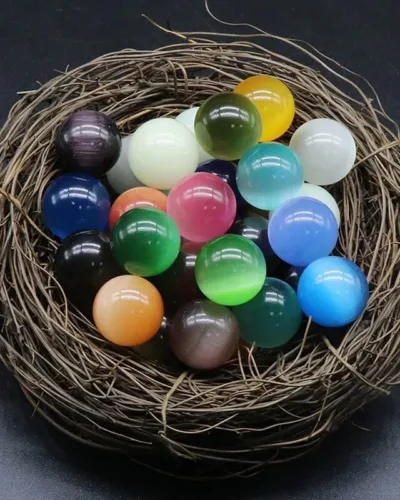 7 Colors Wholesale Cat Eye Glowing Sphere Crystals
