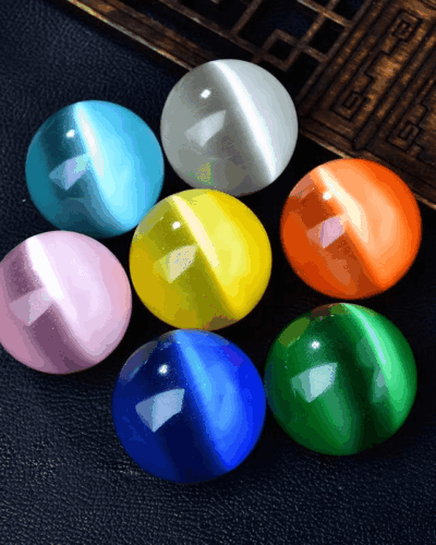 7 Colors Wholesale Cat Eye Glowing Sphere Crystals
