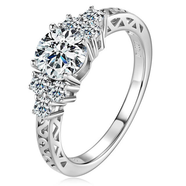 7 Stone Engagement Moissanite Rings 11a