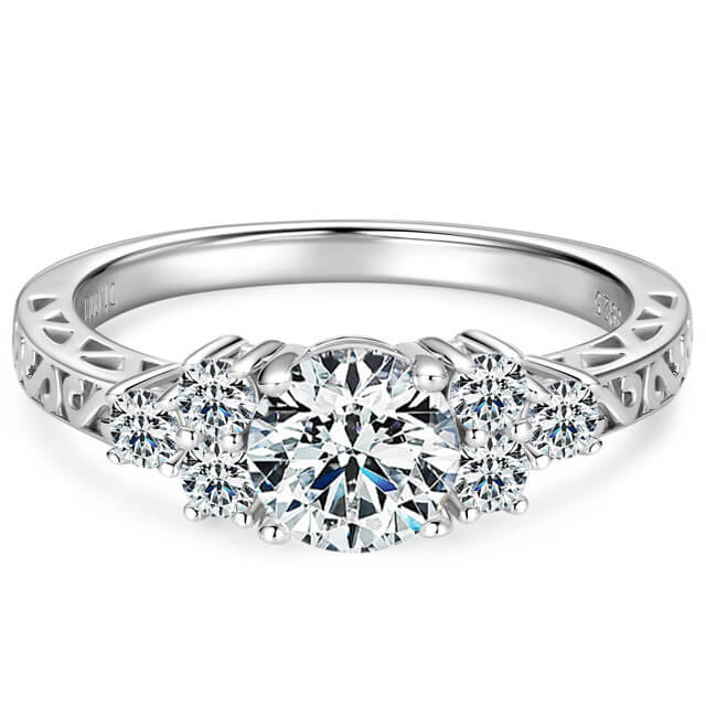 7 Stone Engagement Moissanite Rings 3v