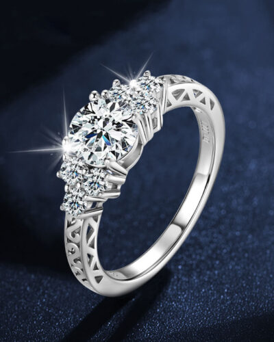 7 Stone Engagement Moissanite Rings For Wedding Anniversary