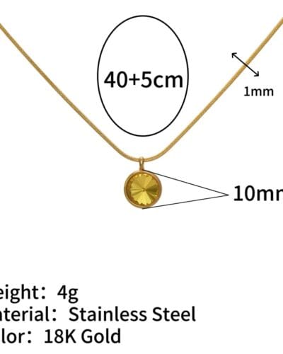 Delicate 18K Gold Plated Family Birthstone Necklace Pendant