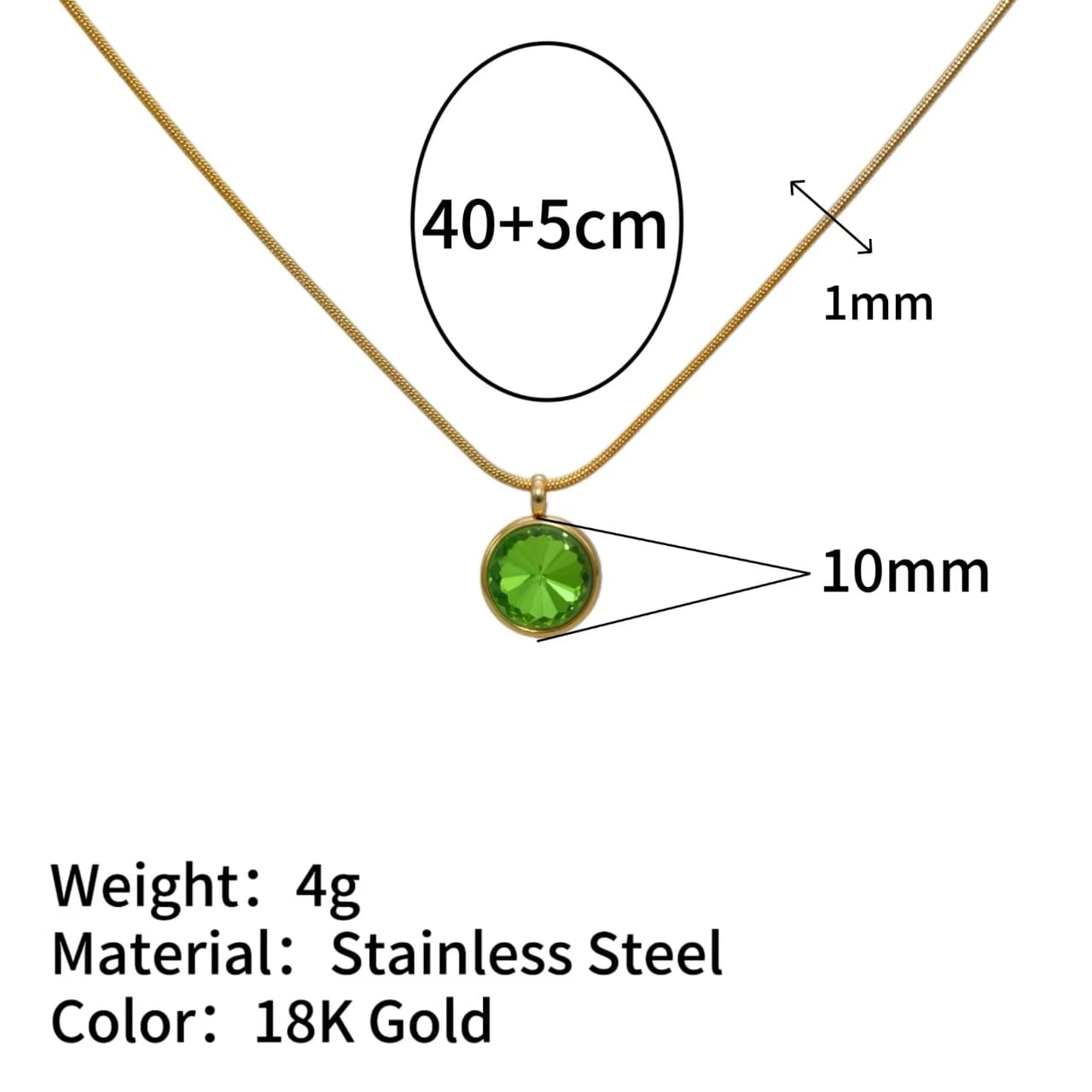 Delicate 18K Gold Plated Family Birthstone Necklace Pendant