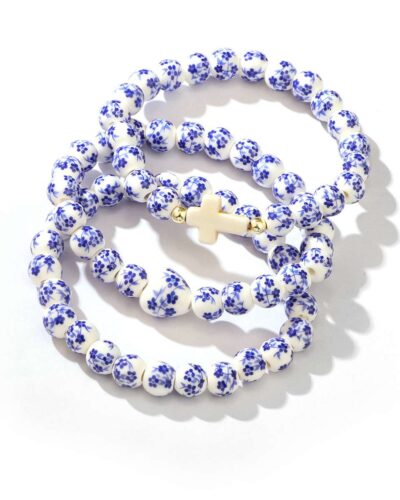 Alternativní pohled na 8MM Beautiful And Dainty Ceramics Cross Beaded Bracelet