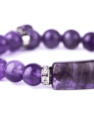 8MM Healing Crystal Heart Charm Bracelet Bulk