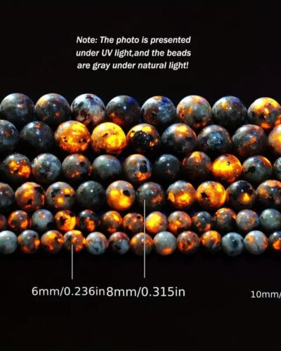 8MM Natural Flame Stone Yooperlite Beads Bulk