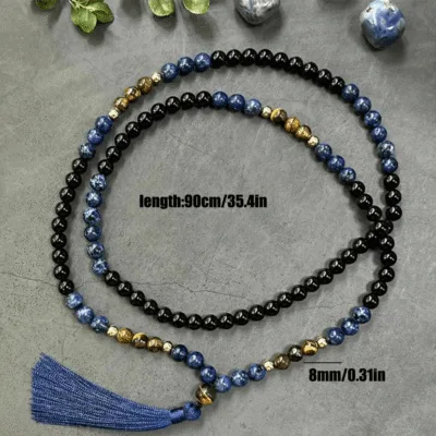 8MM Unisex Natural Mala Bead Necklace for Pray