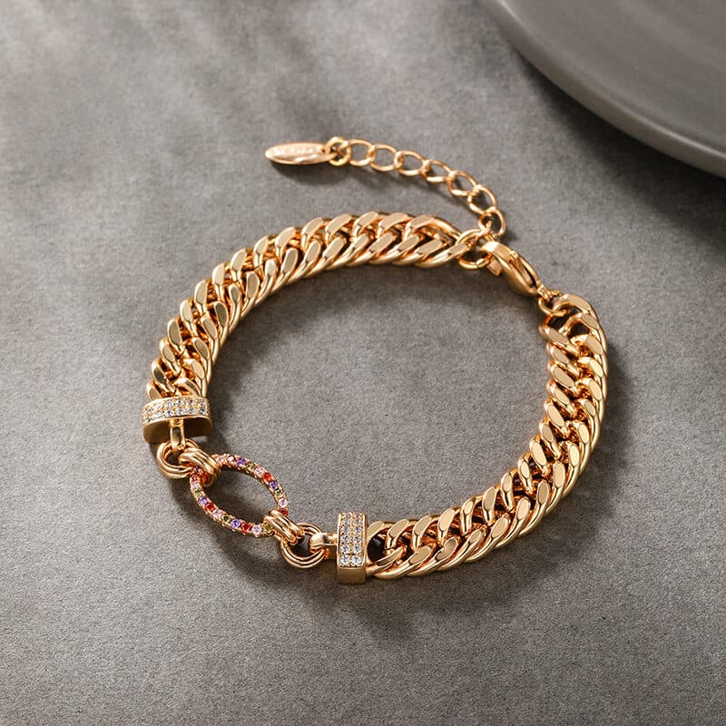 8mm Cuban Link Chain Bracelet 18K Gold Plated 2