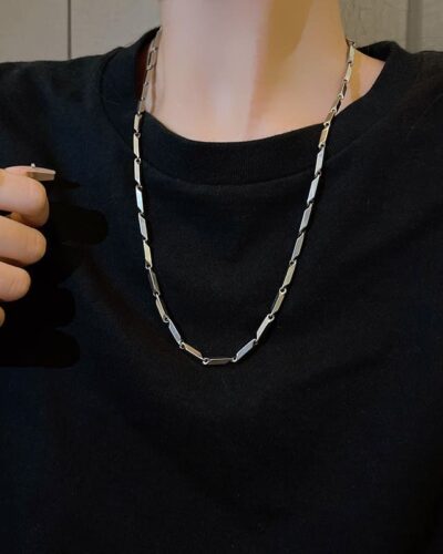 8pcs Stainless Steel Necklaces Set Chain for Men 3