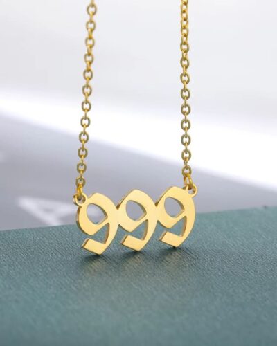 999 Angel Number Necklace Unisex Couple Jewelry