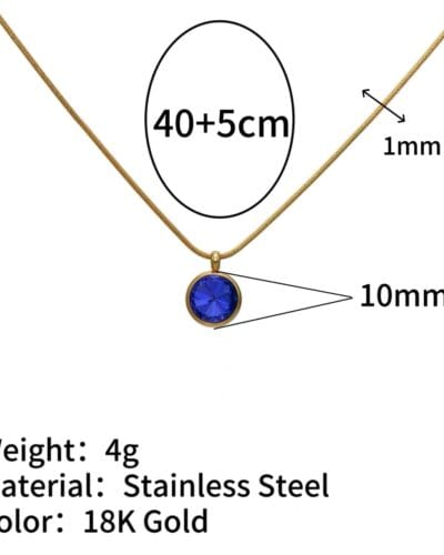 Delicate 18K Gold Plated Family Birthstone Necklace Pendant