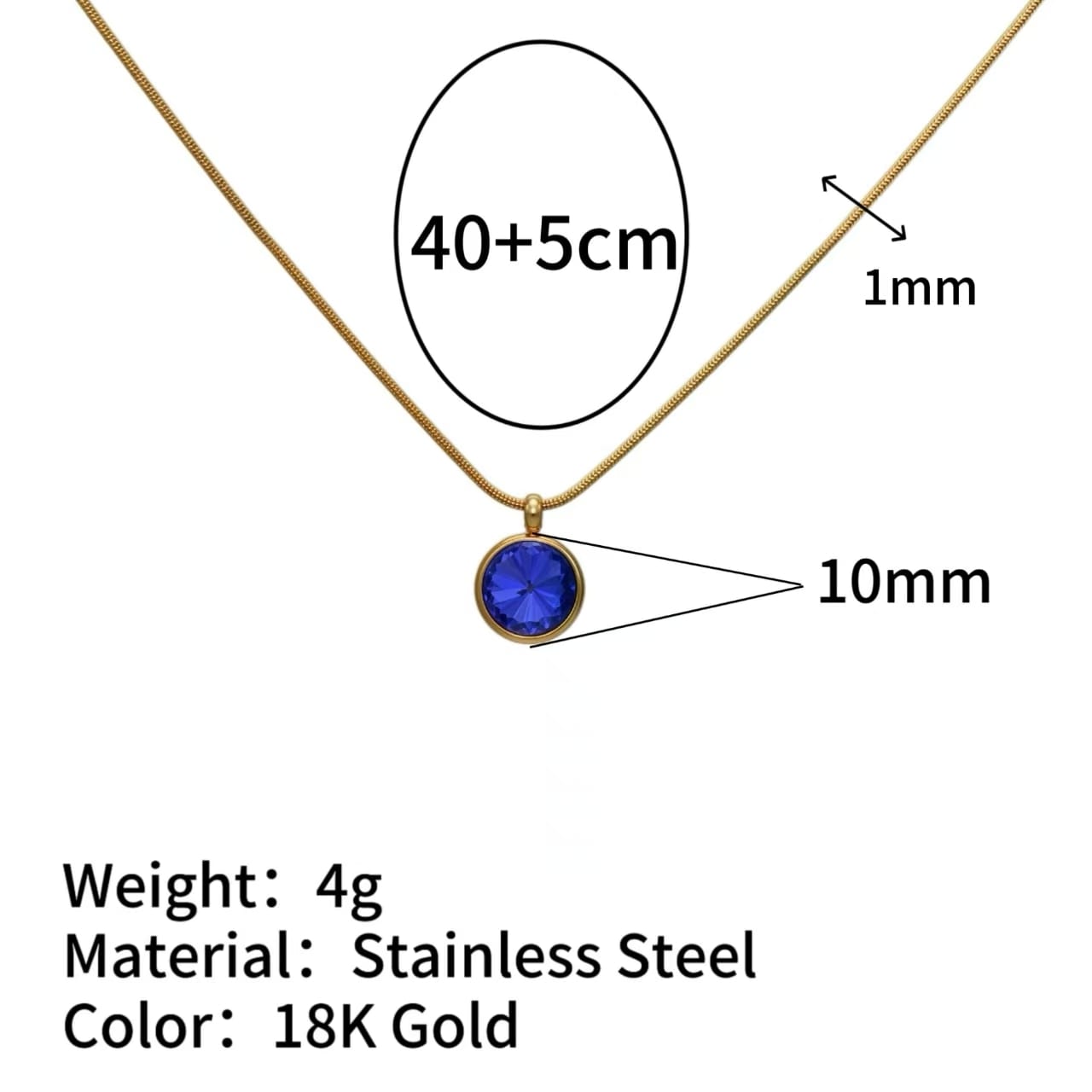 Delicate 18K Gold Plated Family Birthstone Necklace Pendant