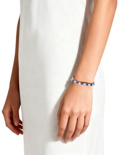 925 Sterling Silver 3mm Moissanite Diamond and Sapphire Tennis Bracelet