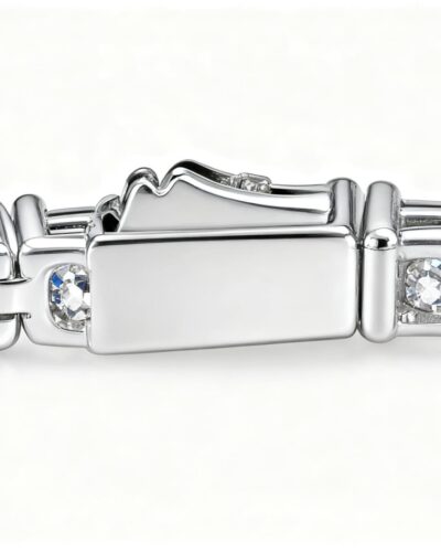 925 Sterling Silver 3mm Moissanite Diamond and Sapphire Tennis Bracelet