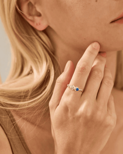 925 Sterling Silver Custom Two Stone Ring Birthday Gift for Women