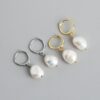 925 Sterling Silver Elegant Baroque Pearl Drop Earrings