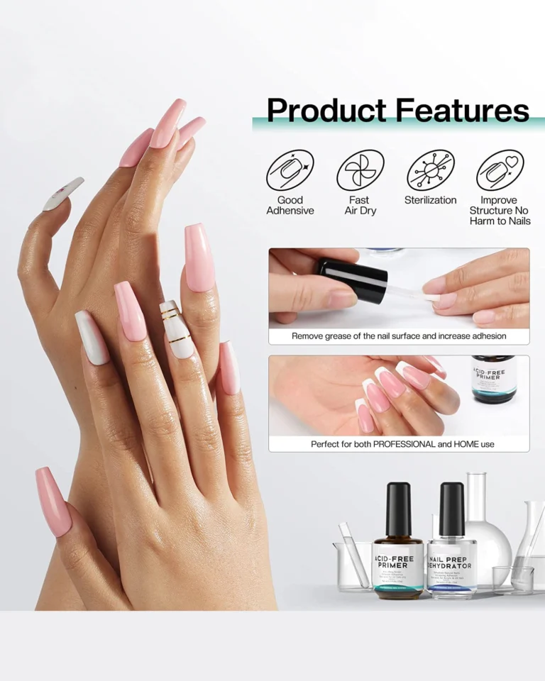 2Pcs Acid-Free Nail Primer Kit for UV Gel Polish - Görüntü 2