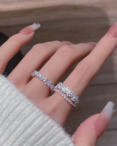 Adjustable Fashion Copper Ring with Zircon