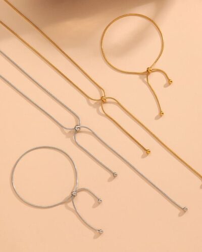 Adjustable Gold Stainless Steel Necklace Chain Bracelet