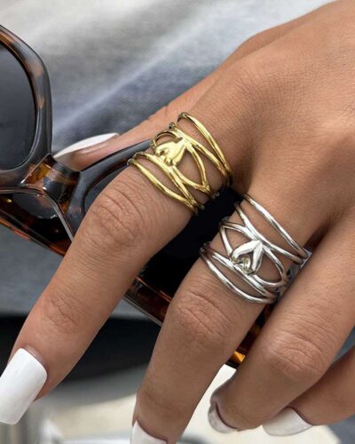 Alternativní pohled na Adjustable Heart Shaped Filigree Fashion Ring