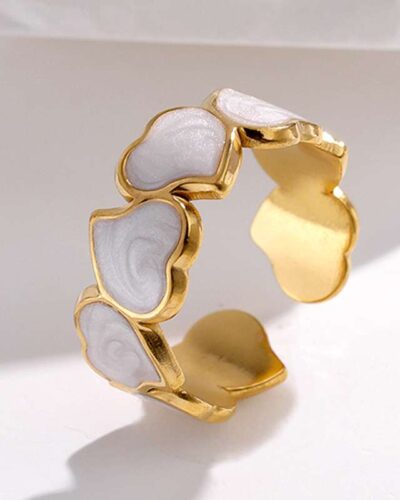 Alternativní pohled na Adjustable Heart Stainless Steel Ring Wholesale