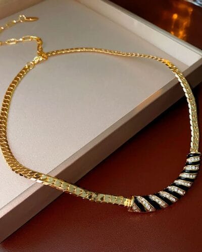 Adjustable Vintage Gold Choker Necklace Unisex