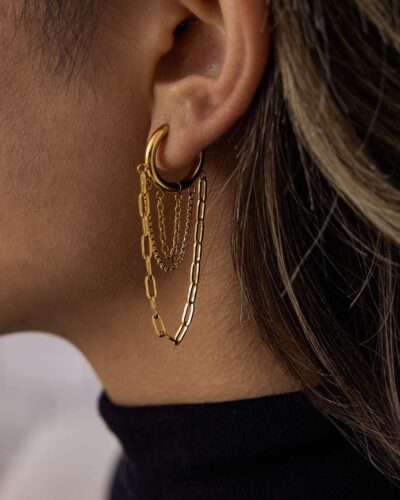 Affordable Luxury Hoop Gold Plate Stainless Steel Earrings