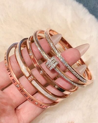 Affordable Luxury Rose Gold Stainless Steel Bracelet 14