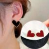 Alloy Black Heart Earring Wholesale