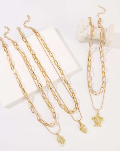 Fashion Ocean-Themed Pendant Bohemian Layered Necklace