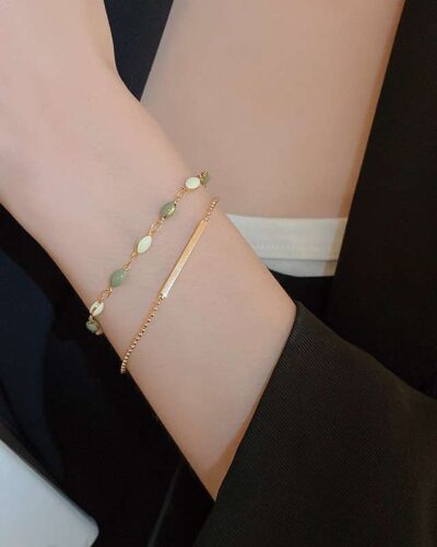 Alloy Women Bracelet with Parallel Strands Design