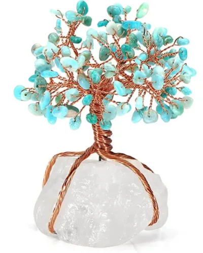 4 Colors Crystal Trees with Raw Stone Base Wholesale