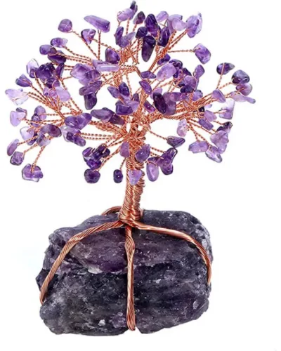 4 Colors Crystal Trees with Raw Stone Base Wholesale