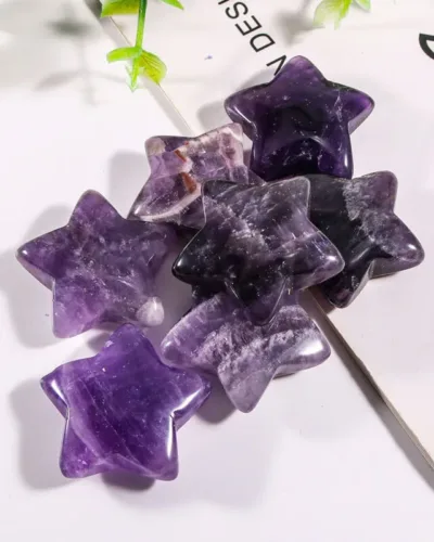 Bulk Colorful Star Shape Carved Crystals
