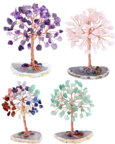 Amethyst Copper Wire Wrapped Crystal Tree Ornaments