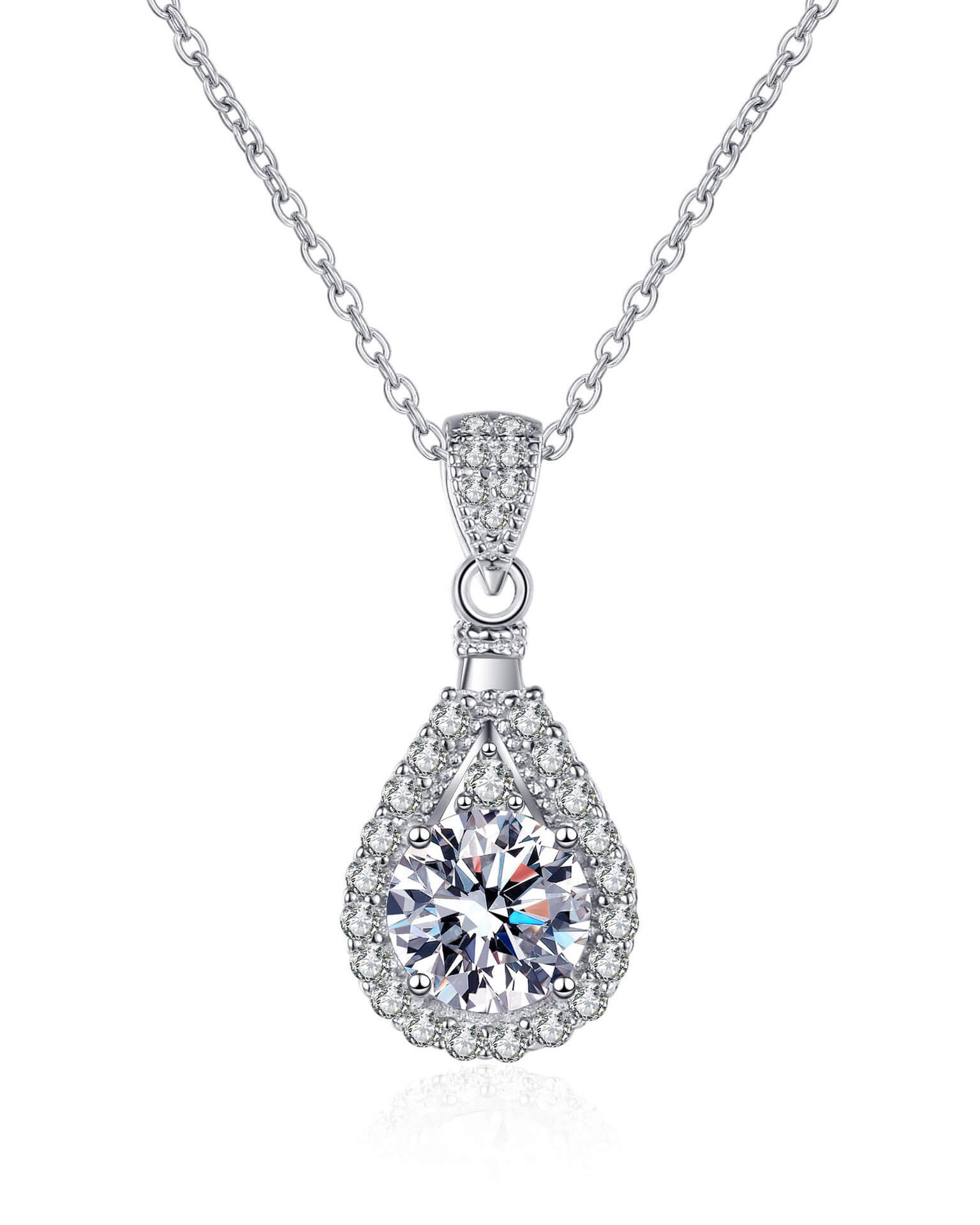 April Pear Shaped Diamond Pendant