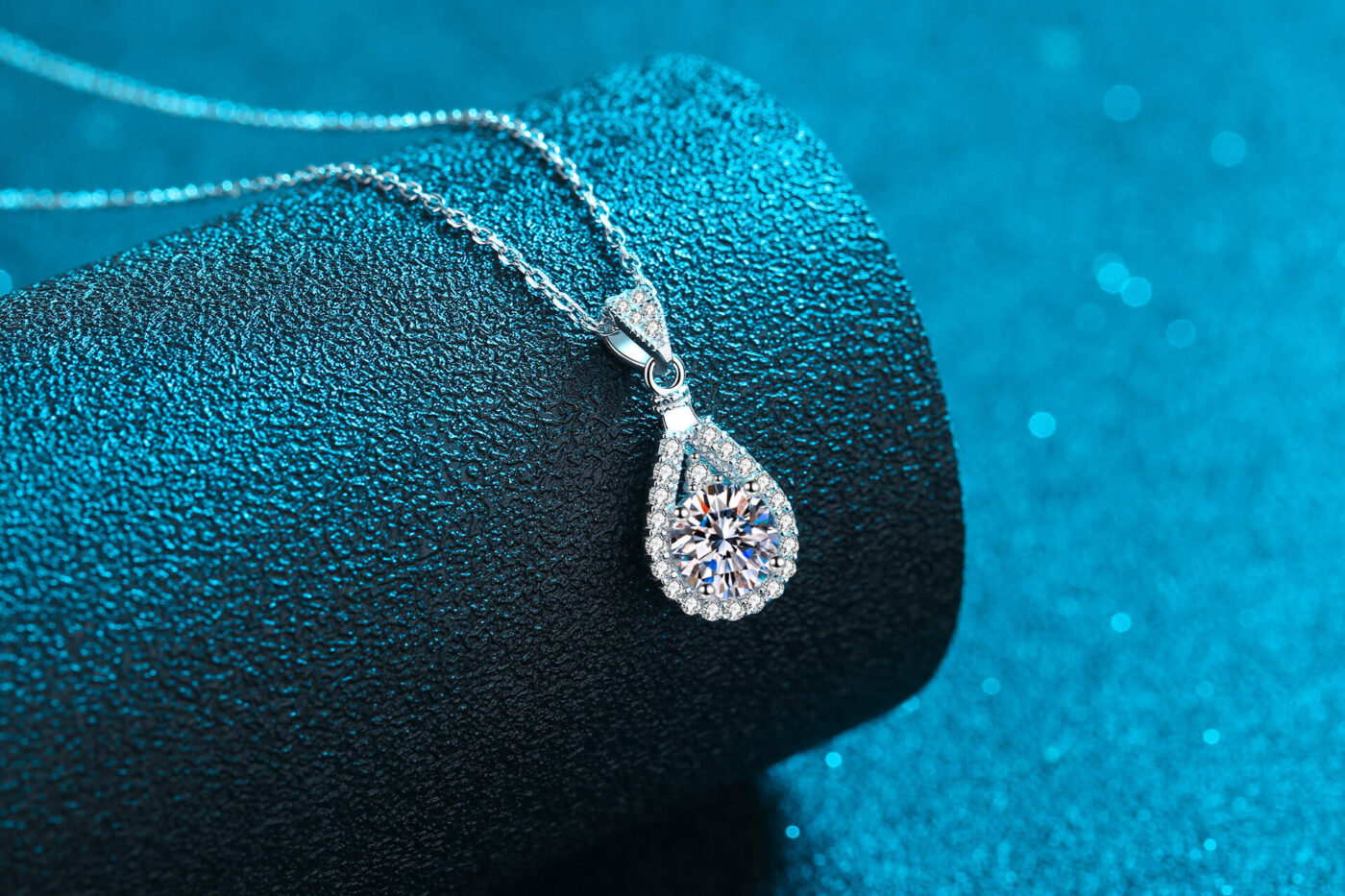 April Pear Shaped Diamond Pendant 9