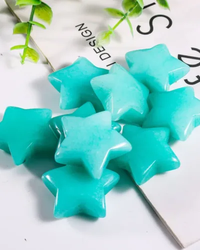 Bulk Colorful Star Shape Carved Crystals
