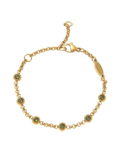 18K Gold Plated Colorful Zircon Bracelet with Birthstones