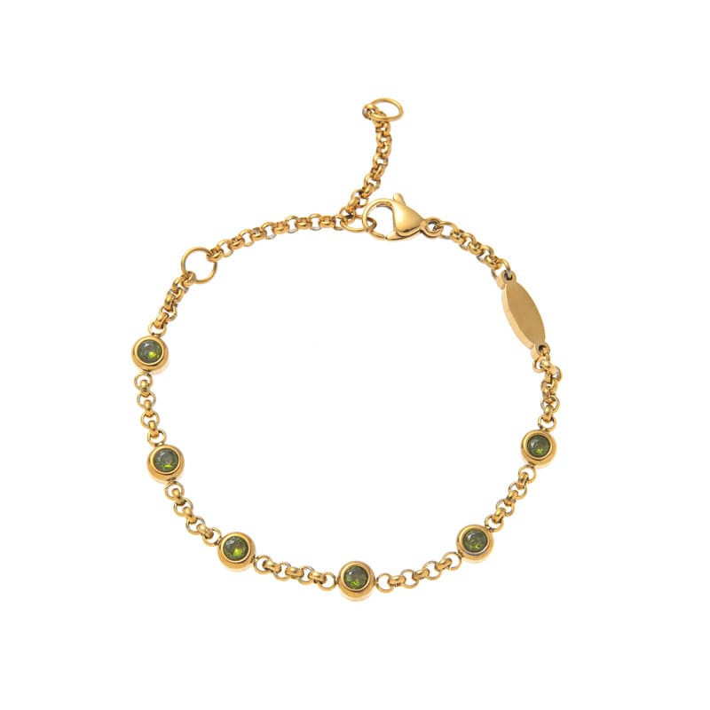 18K Gold Plated Colorful Zircon Bracelet with Birthstones