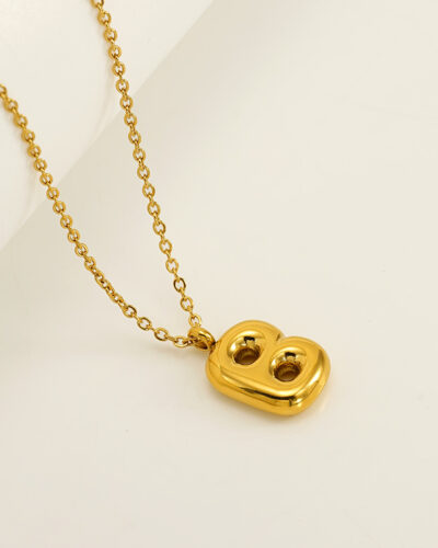 Minimalist 3D Solid A-Z Letter Gold Plated Necklace