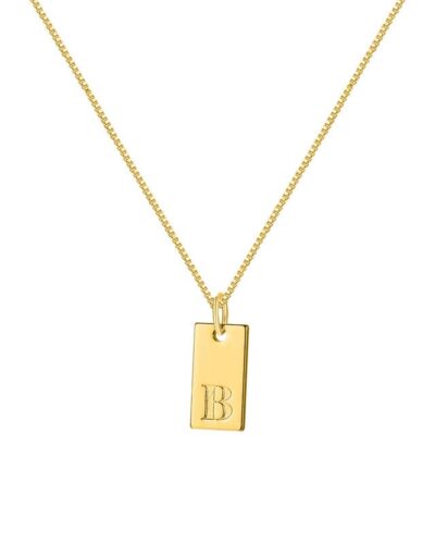 Simple Gold Letter Necklace A-Z Pendant Wholesale