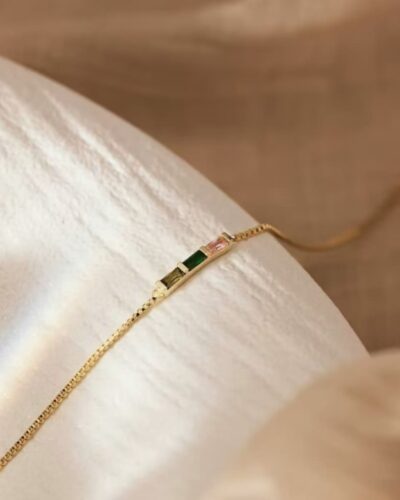 Baguette Personalized Family Birthstone Bracelet Gift for Her